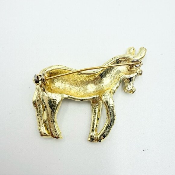 Vintage Enamel Striped Zebra Figural Costume Brooch - Picture 4 of 6